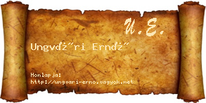 Ungvári Ernő névjegykártya